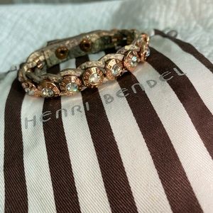 Henri Bendel Snakeskin Rose Gold Snap Bracelet